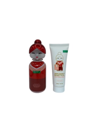 ESTUCHE BENETTON RED ROSE EDT 80 ML + BODY LOTION 75 ML DET.1