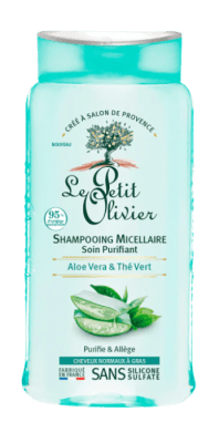 LE PETIT OLIVIER SHAMPOO MICELAR PURIFICANTE PARA CABELLO NORMAL A GRASO CON ALOE VERA Y EXTRACTO DE TÉ VERDE 250 ML1