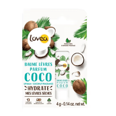 LOVEA BÁLSAMO DE LABIOS COCO EXÓTICO CON MANTECA DE KARITÉ - CONTIENE CERA DE ABEJAS 4 G1