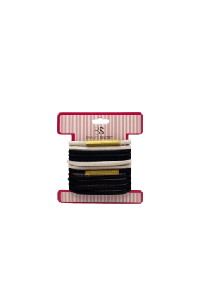 BS BEAUTY SECRET ELASTICO BLANCO NEGRO CAFE X12 SM1