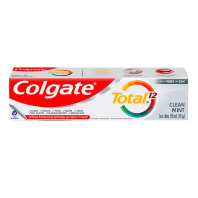 COLGATE TOTAL12 CLEAN MINT 195 GRS DET.1