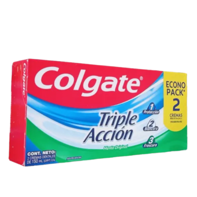 COLGATE PASTA DENTAL TRIPLE ACCION MENTA ORIGINAL 150 ML PACK X2 DET.1