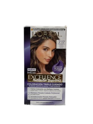 TINTURA EXCELLENCE CREME RUBIO CENIZA MATE 7.171
