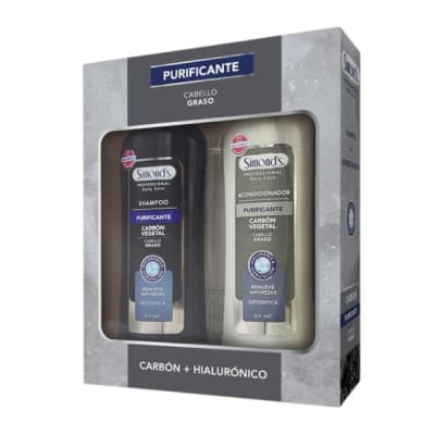 ESTUCHE SHAMPOO + ACONDICIONADOR 420 ml CARBON + HIALURONICO2