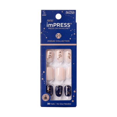 IMPRESS ZODIAC COLLECTION LEO 30 NAILS SHORT DET.1