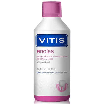 VITIS ENJUAGUE BUCAL ENCIAS 500 ML DET.1