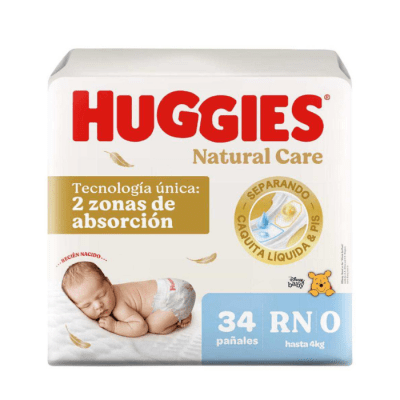 HUGGIES PAÑAL NATURAL CARE RECIÉN NACIDO 34 U1