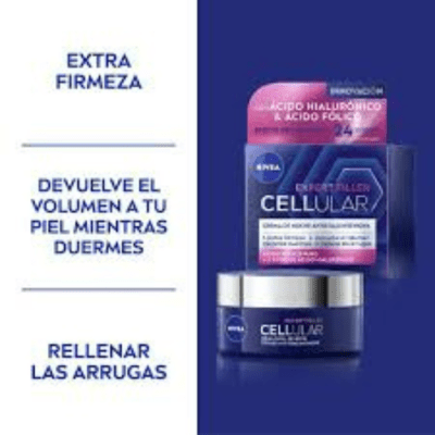 NIVEA EXPERT FILLER CELLULAR CREMA DE NOCHE ANTIEDAD INTENSIVA 50 ML DET.3