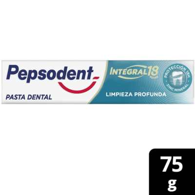 PEPSODENT PASTA DENTAL INTEGRAL 18 LIMPIEZA PROFUNDA 75 ML DET.1
