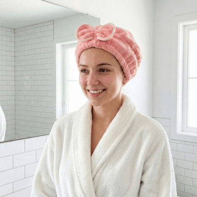 MISUCKA - FIBRA HAIR - DRYING CAP CORAL1