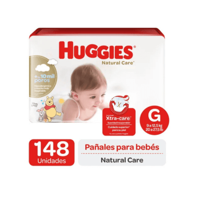 HUGGIES NATURAL CARE  TALLA G 148 UNIDADES.1