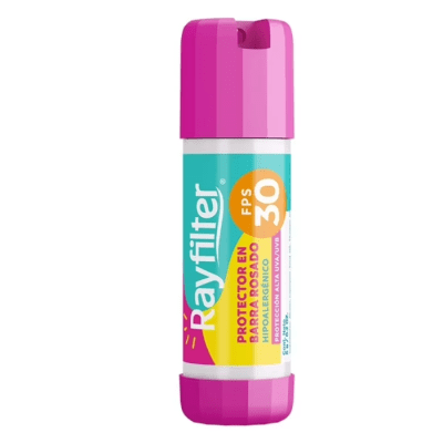 RAYFILTER PROTECTOR EN BARRA ROSADO  FPS 30 6G1