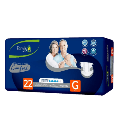 FAMILY SET PAÑALES UNISEX CONFORT 22U TALLA G1