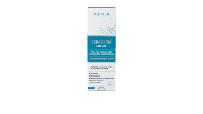 DEUTSCHE CERADERM CREMA HIDRATANTE PARA PIEL NORMAL O CON RESEQUEDAD LEVE- MODERADA 200ML DET1