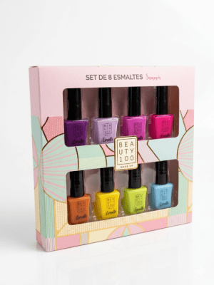 BEAUTY 100 SET 8 ESMALTES SUMMER DET.1