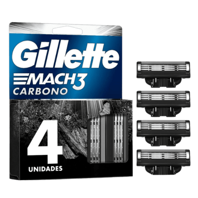 GILLETTE MACH3 CARBONO 4 UNIDADES DET.1