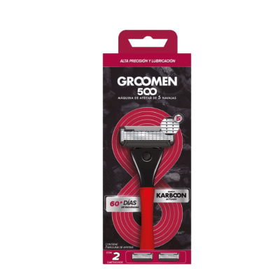 GROOMEN 500 MAQUINA DE AFEITAR NAVAJAS + 2 CARTUCHOS 60*DÌAS DE RASURADAS DET.1