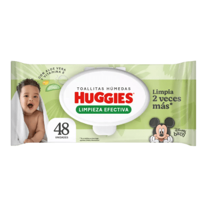 HUGGIES TOALLITAS HUMEDAS LIMPIEZA EFECTIVA 48 UNIDADES.1