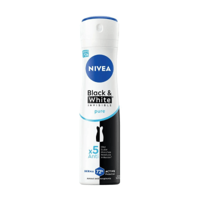 NIVEA MEN DESODORANTE SPRAY INVISIBLE BLACK & WHITE PURE 150 ML1