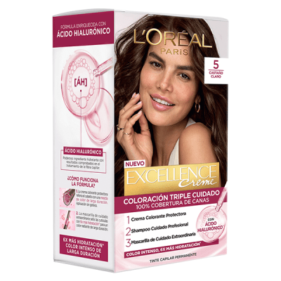 L'ORÉAL PARIS Kit Tintura Excellence Crème 5 Castaño Claro DET.1