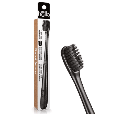 HELLO CEPILLO DENTAL SUAVE CARBÓN ACTIVADO NEGRO 1 UNIDAD1