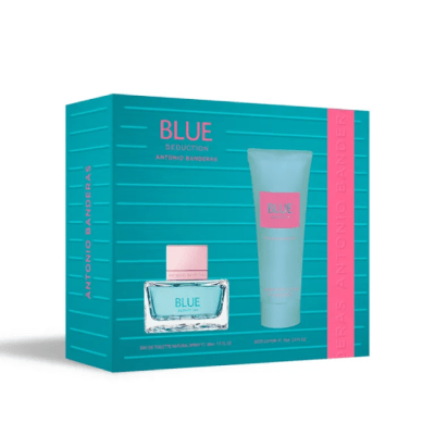 EST. AB BLUE SEDUCTION MUJER EDT + BODY LOTION DET.1