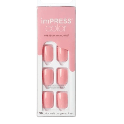 KISS IMPRESS COLOR 003 PRETTY PINK 30 PIEZAS DET1