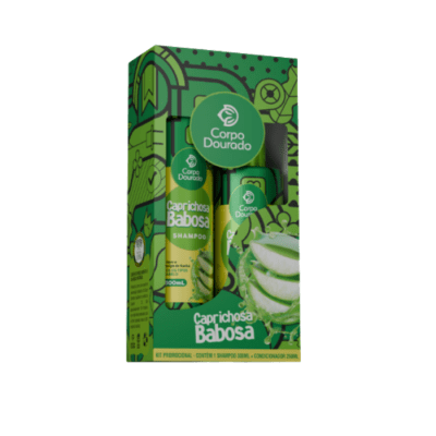 SET CAPILAR CORPO DOURADO SHAMPOO 300ML Y ACONDICIONADOR 250ML BABOSA CABELLO HIDRATADO1