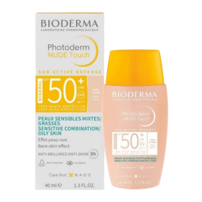 BIODERMA PROTECTOR SOLAR FACIAL NUDE TOUCH SPF 50+ TINTA MUY CLARA PIEL GRASA 40 ML1