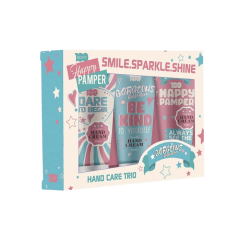 ESTUCHE BEAUTY 100 HAPPY PUMPER  SMILE. SPARKL. SHINE HAND CARE TRIO