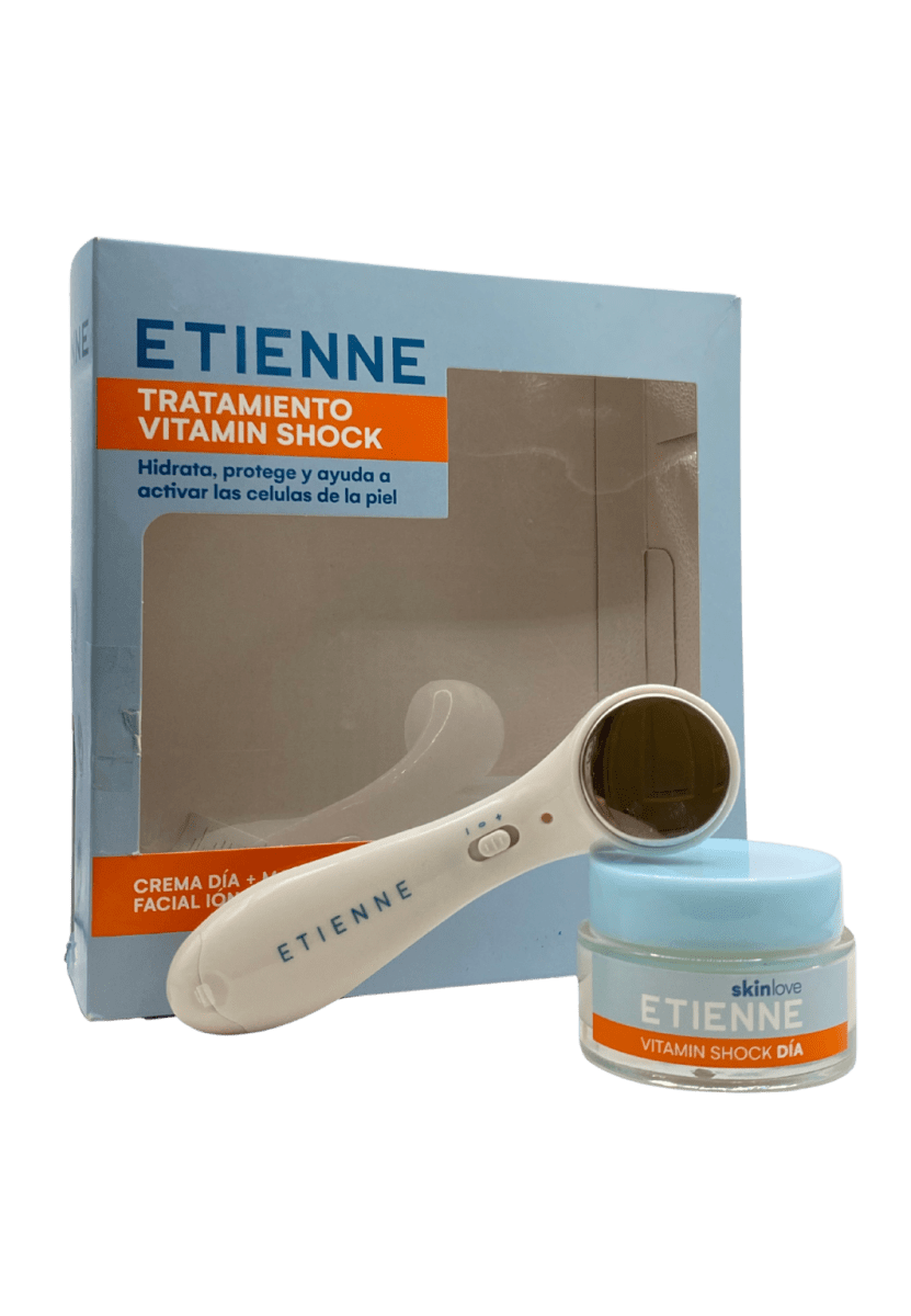 ETIENNE ESTUCHE TRATAMIENTO VITAMIN SHOCK CREMA DE DÍA + MASAJEADOR3