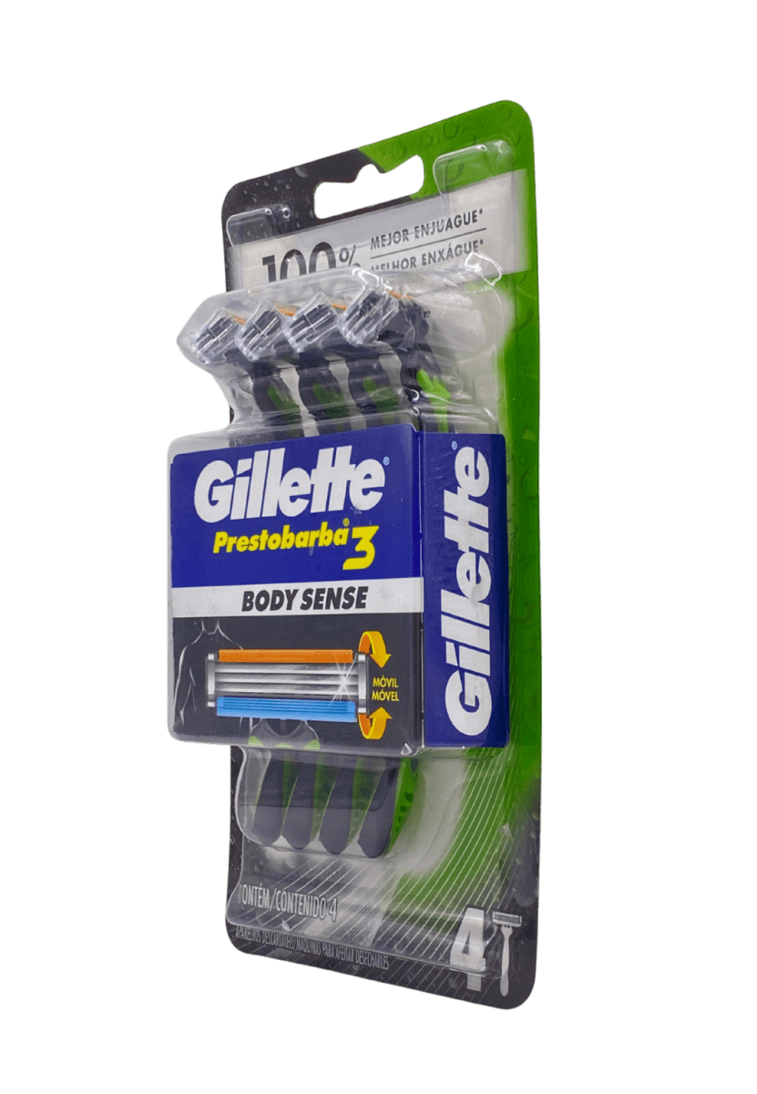 GILLETTE PRESTOBARBA 3 HOJAS BODY SENSE 4 MÁQUINAS DES.3