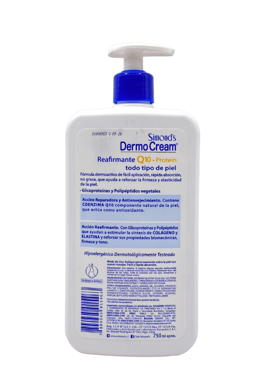 SIMOND´S DERMOCREAM Q10 REAFIRMANTE 750 ML3