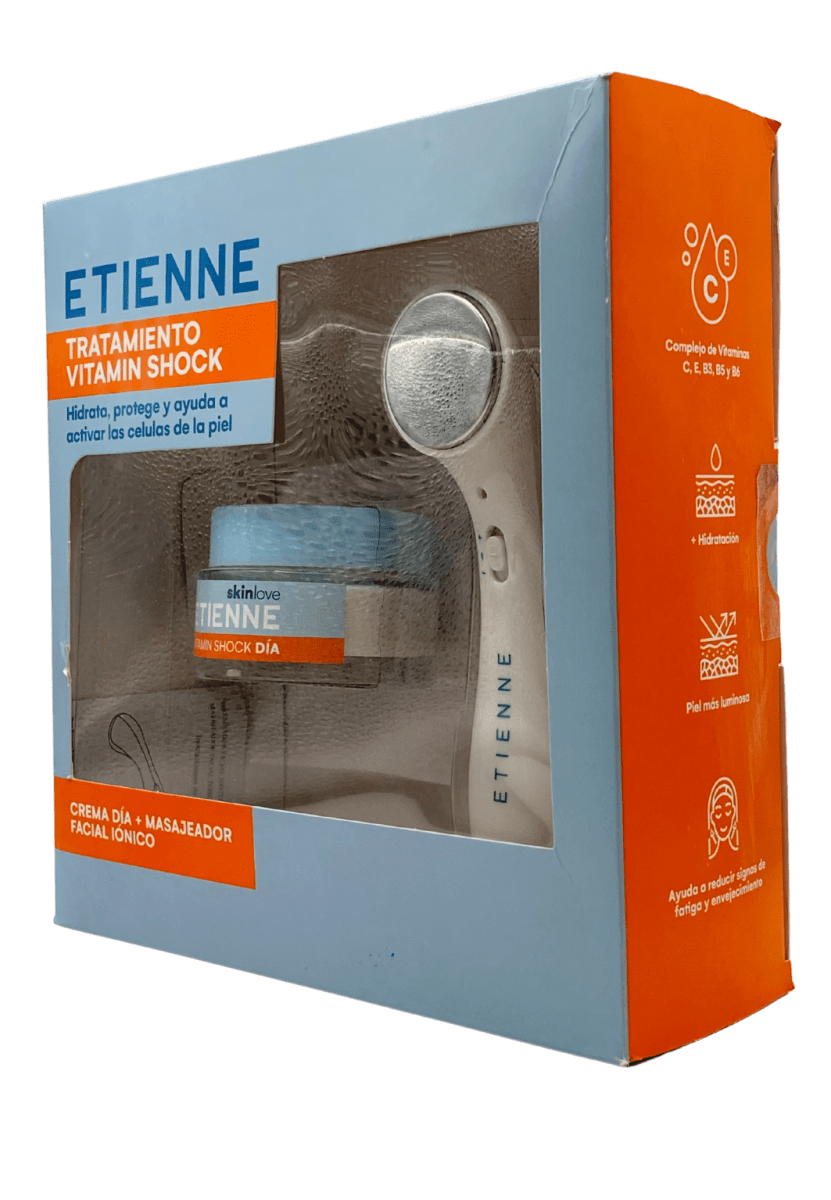 ETIENNE ESTUCHE TRATAMIENTO VITAMIN SHOCK CREMA DE DÍA + MASAJEADOR2