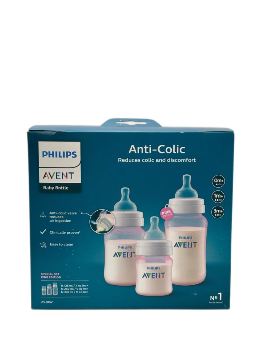 PHILLIPS AVENT SET 3 MAMADERAS ANTICOLICOS CHICA, MEDIANA Y GRANDE.1