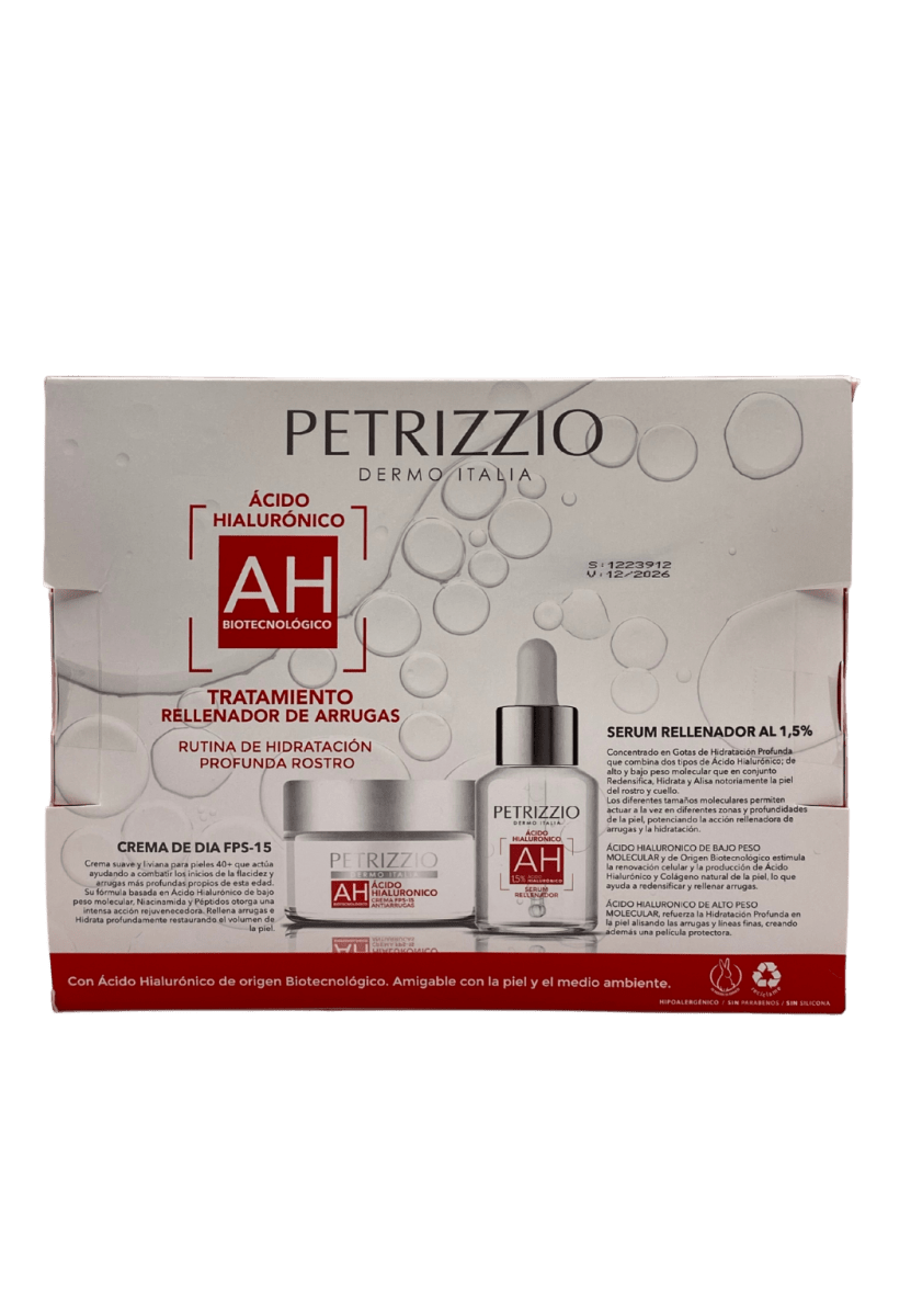 PETRIZZIO ESTUCHE ÁCIDO HIALURÓNICO CREMA DIA FPS-15 + SÉRUM AH AL 1,5%3