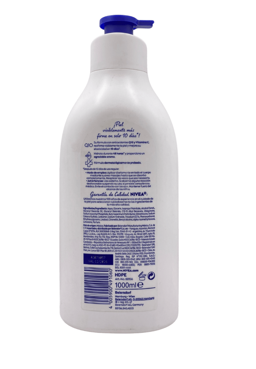 NIVEA CREMA CORPORAL REAFIRMANTE Q10 + VIT. C 1000 ML3