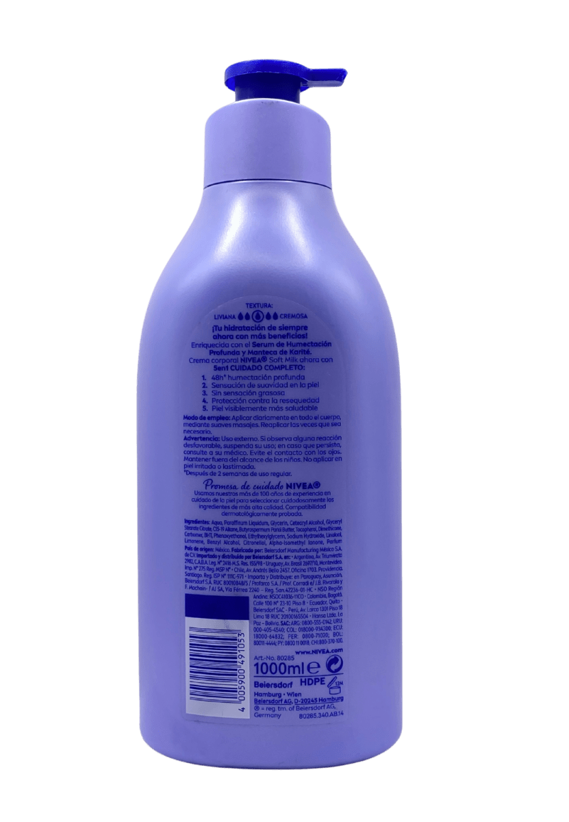 NIVEA CREMA CORPORAL SOFT MILK 5 EN 1 1000 ML3