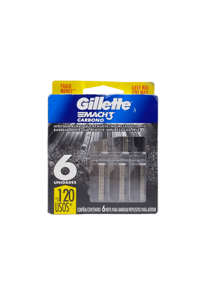 GILLETTE MACH CARBONO 6 UNIDADES 0