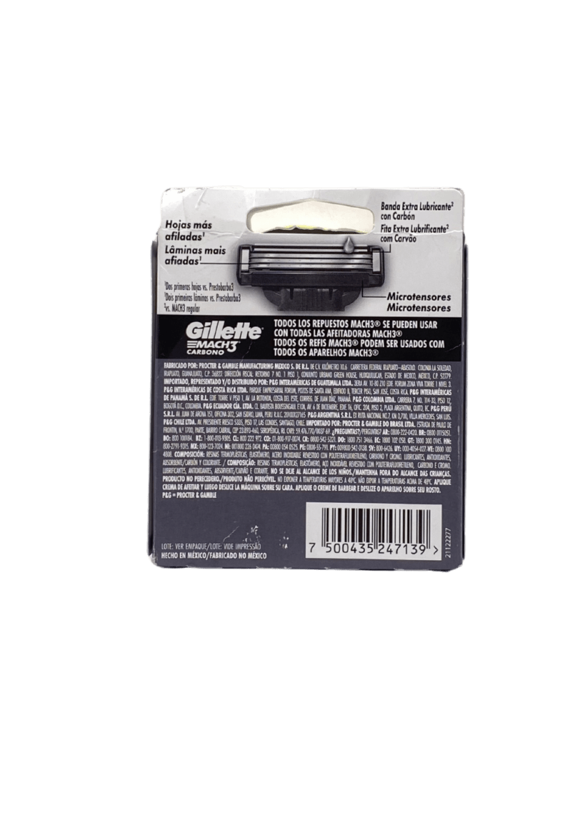 GILLETTE MACH CARBONO 6 UNIDADES2