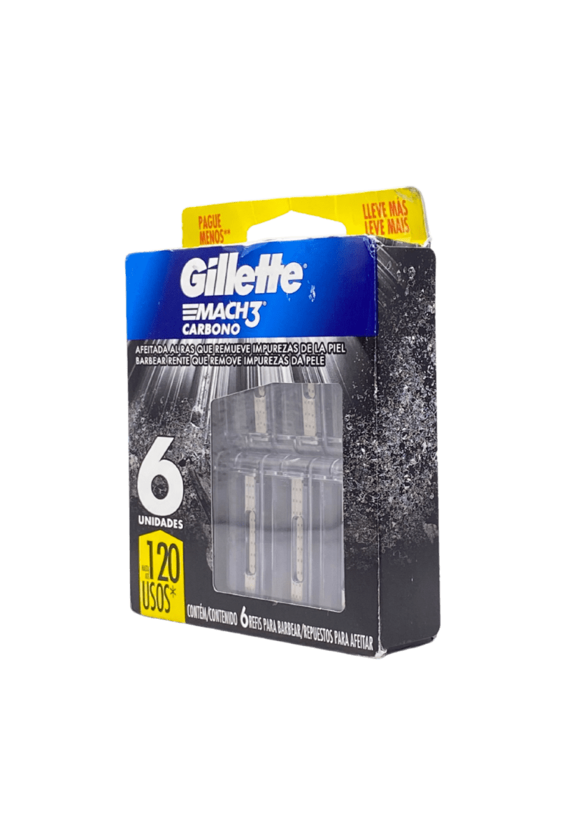GILLETTE MACH CARBONO 6 UNIDADES3