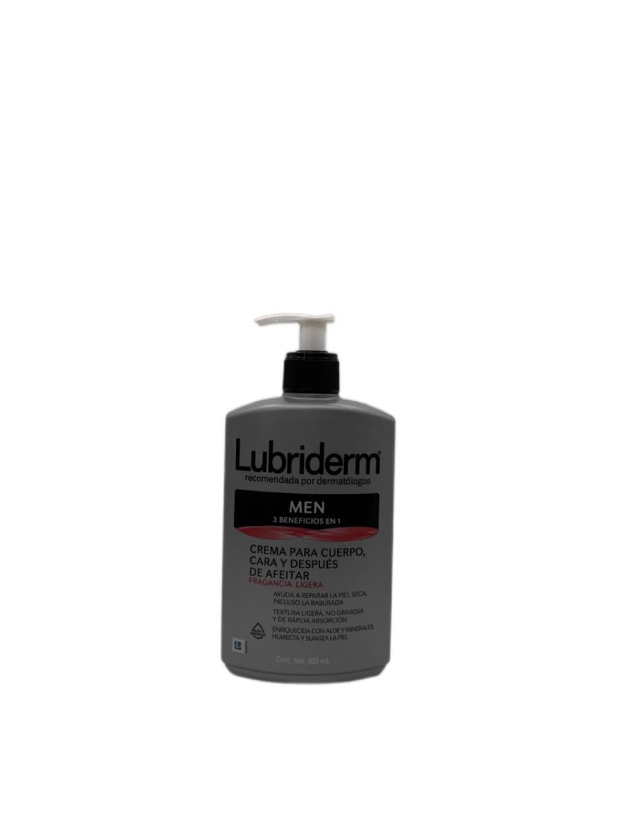LUBRIDERM MEN CREMA CUERPO, CARA Y DESPUÉS AFEITAR 400ML1