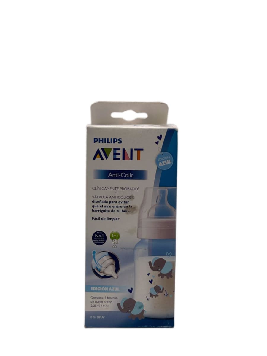 AVENT MAMADERA ANTICOLICOS ELEFANTE AZUL 260 ML1