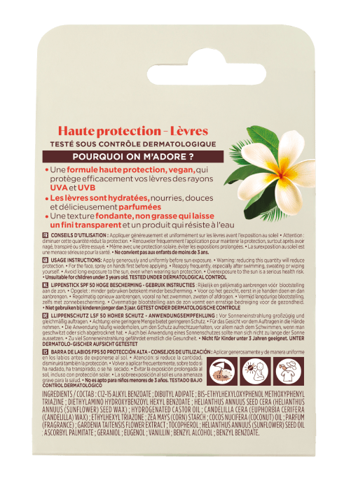LOVEA BALSAMO DE LABIOS ALTA PROTECCION FPS +50 - MONOI DE TAHITI 4 GRS.2