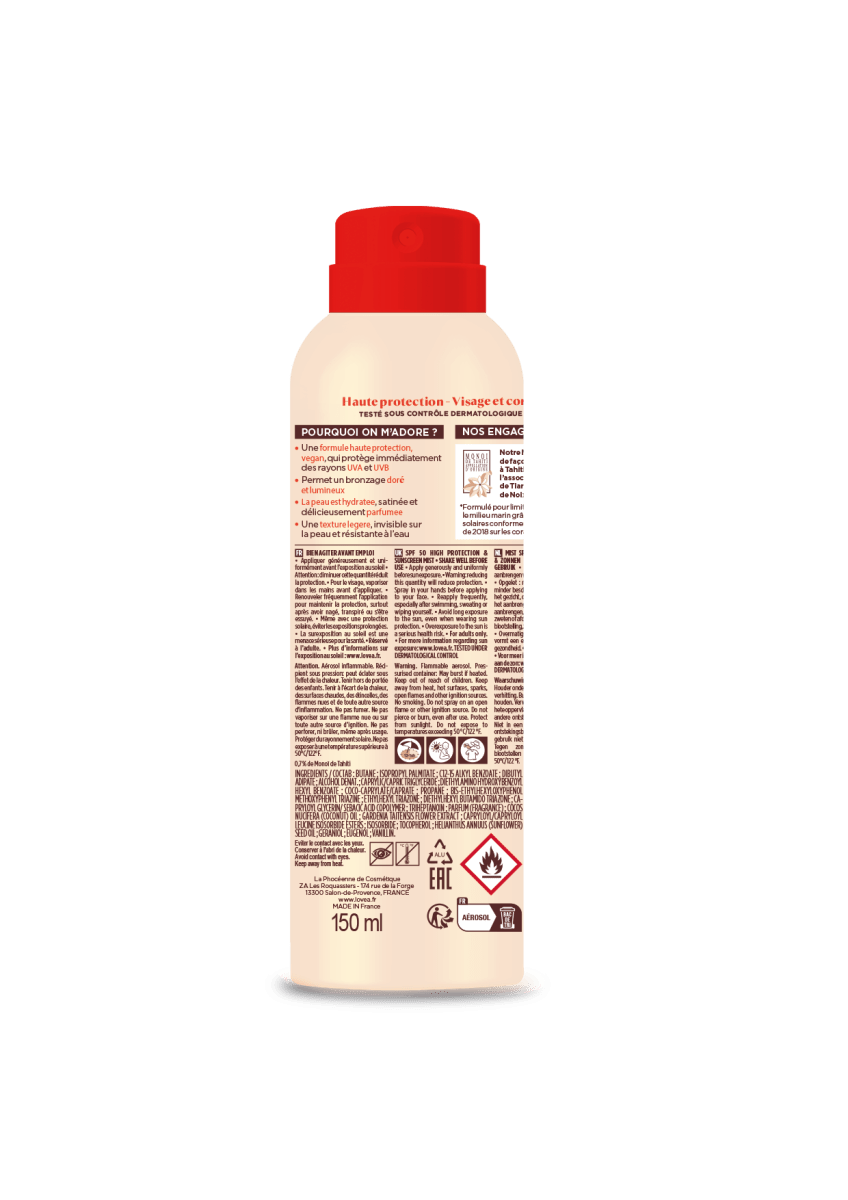 LOVEA BRUMA ALTA PROTECCION FPS +50 - BRONCEANTE MONOI DE TAHITI 150 ML.2