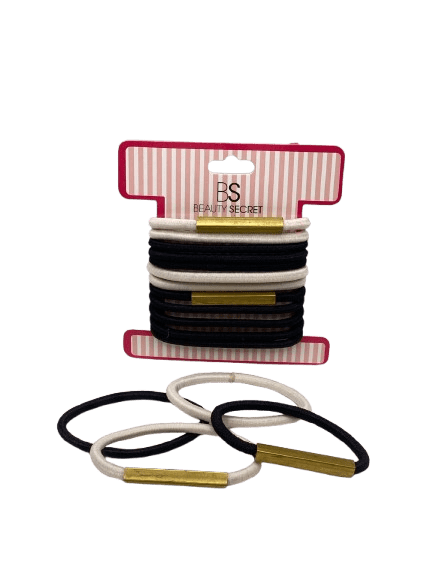 BS BEAUTY SECRET ELASTICO BLANCO NEGRO CAFE X12 SM3