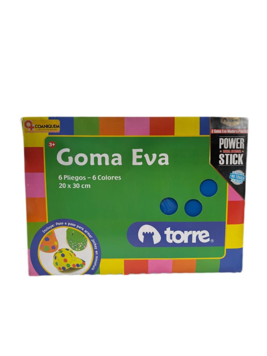 TORRE GOMA EVA 6 PLIEGOS 6 COLORES 20X30CM1