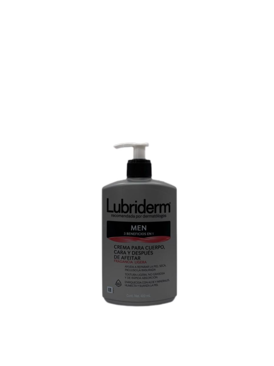 LUBRIDERM MEN CREMA CUERPO, CARA Y DESPUÉS AFEITAR 400ML 1