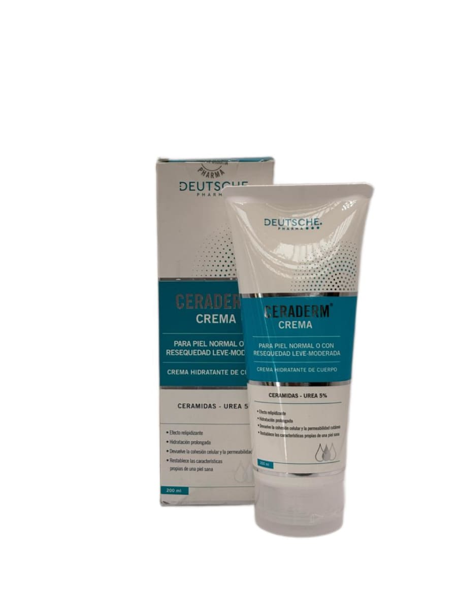 DEUTSCHE CERADERM CREMA HIDRATANTE PARA PIEL NORMAL O CON RESEQUEDAD LEVE- MODERADA 200ML 2