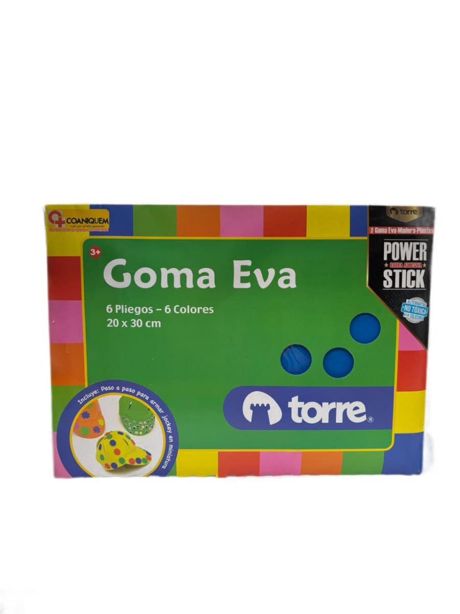 TORRE GOMA EVA 6 PLIEGOS 6 COLORES 20X30CM 1